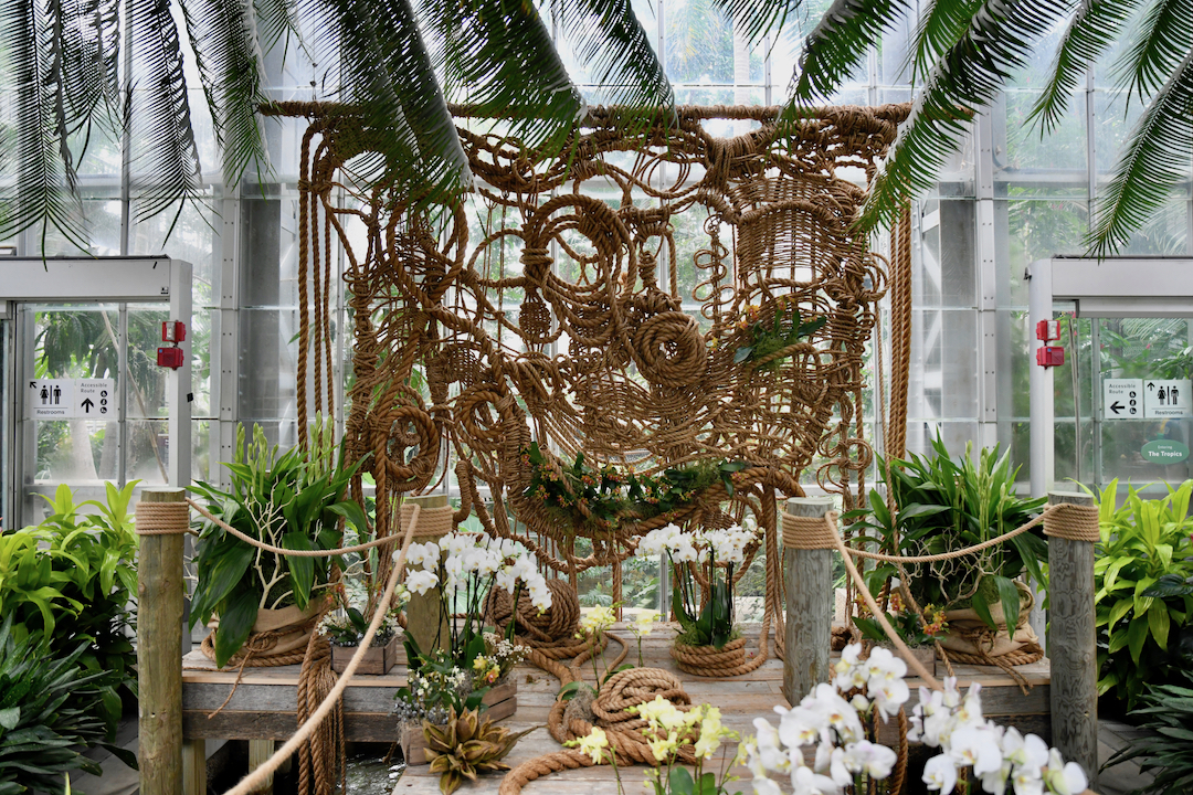 Weaving Narratives is a rope sculpture made from natural manila rope made from Musa textilis.